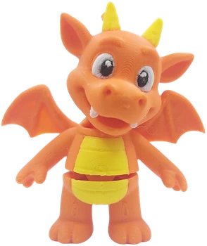 Colecionável Pocket Friends em formato de dragão laranja